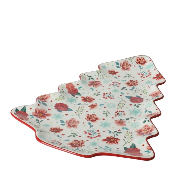 🎄 SALE New Pioneer Woman Merry Meadow Tree 16" Red Platter - Picture 3 of 7